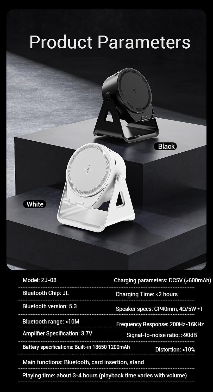 4-in-1 Wireless Charging Bluetooth Speaker & Phone Stand